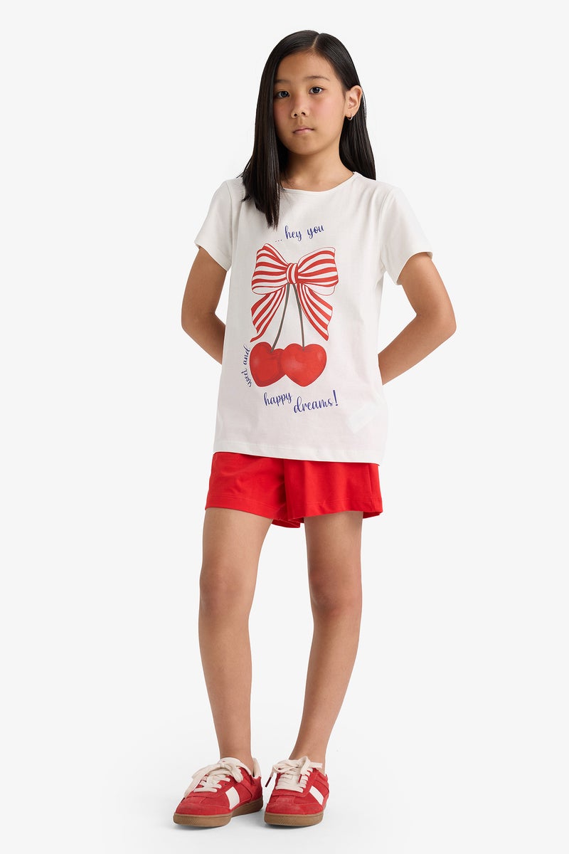 DeFacto Girl 2 piece Regular Fit Printed Knitted Pyjamas  - Image 1