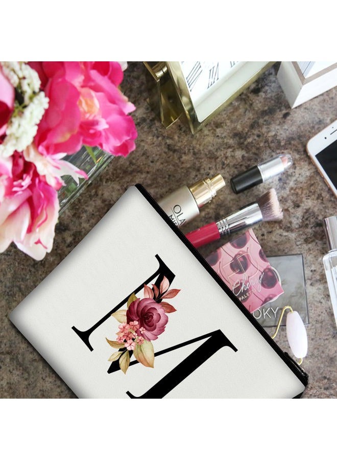 Vavabox A-Z Personalized Makeup Bag, Birthday Gifts for Women Mom, Gifts for Best Friend, Bride Bridesmaid Cosmetic bag (M, White) - Image 4