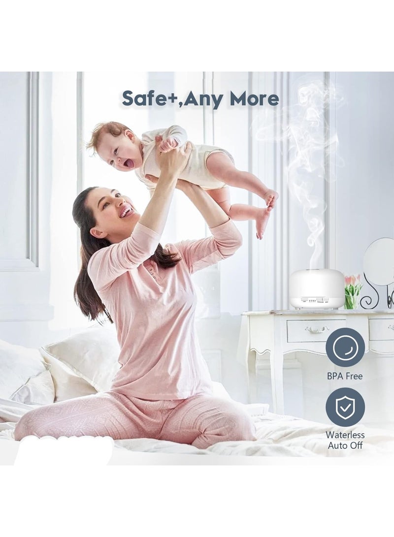 Hihonor Oil Diffuser, 500ml Essential Oil Diffuser, Humidifier with Remote Control, Aromatherapy Diffusers for Home, Diffusers for Essential Oils Large Room - Image 2