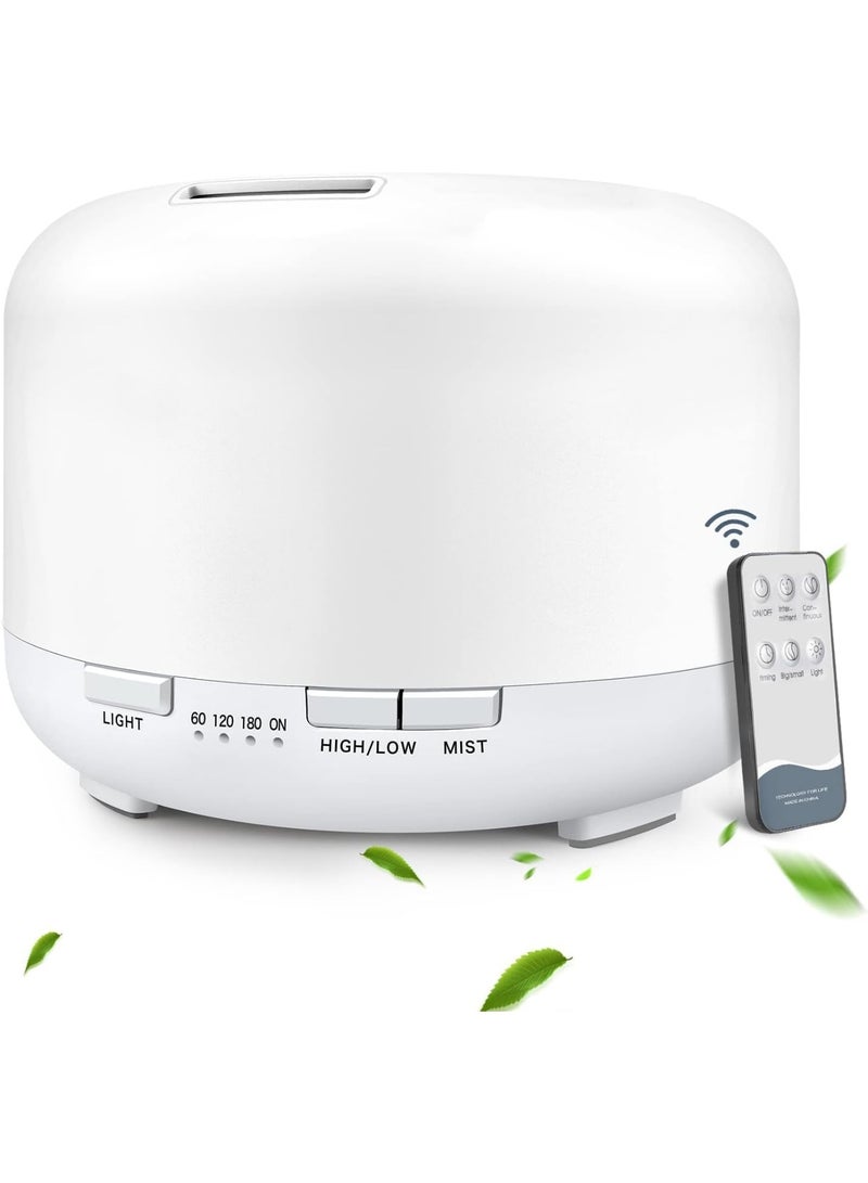 Hihonor Oil Diffuser, 500ml Essential Oil Diffuser, Humidifier with Remote Control, Aromatherapy Diffusers for Home, Diffusers for Essential Oils Large Room - Image 1