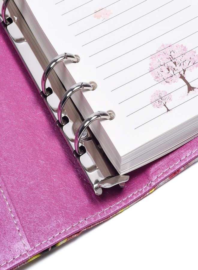 ARRLSDB Password Journal with Lock, Journal with Composition Lock Binder Diary (7.3×5.3 Inch) A6 Refillable Leather Journal Password Journal Locking Personal Diary (Pink) - Image 3