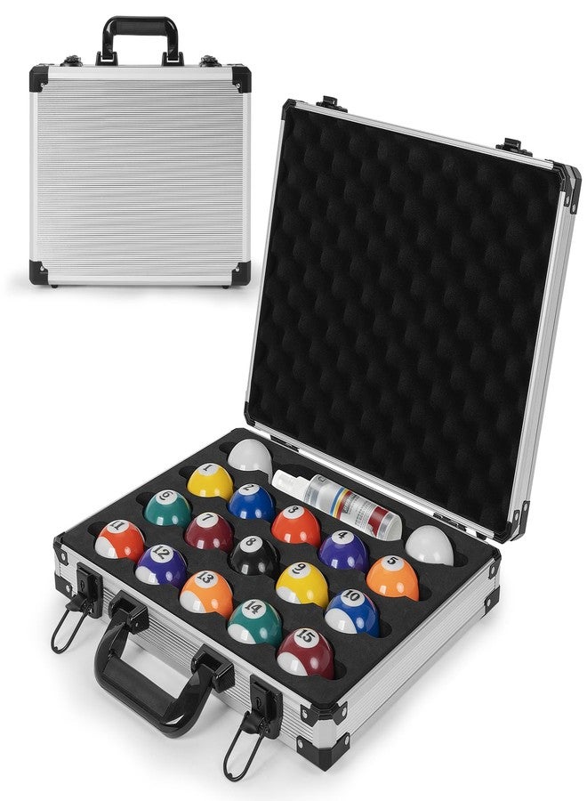 FREEAMG Pool Balls Billiard Case, Shockproof Cue Ball Billiard Ball Storage Box, Holds 17 Pcs 2 1/4 Inch Pool Balls & Accessories, Lockable Billiard Box with Hand Grip(Case Only) - Image 1