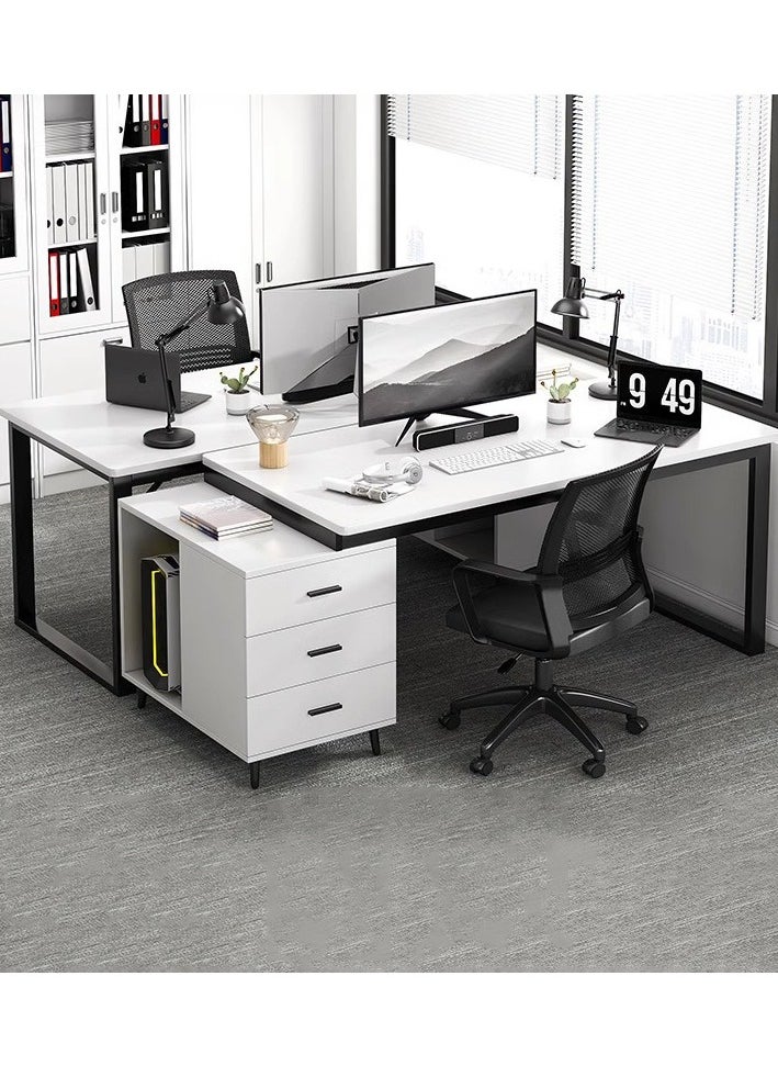 CityRiya-Long - Computer Desk, 120cm Gaming Desk, Home Office Computer Desk Table, Executive Desk, Simple Laptop PC Table, Large Office Workstation, White Home Office Computer Table, Work Writing Study Desk - Image 1