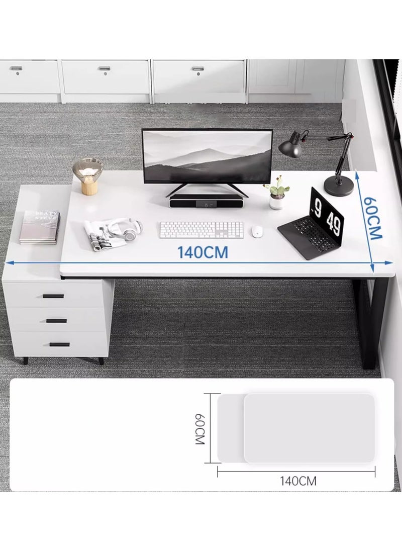 CityRiya-Long - Computer Desk, 120cm Gaming Desk, Home Office Computer Desk Table, Executive Desk, Simple Laptop PC Table, Large Office Workstation, White Home Office Computer Table, Work Writing Study Desk - Image 1