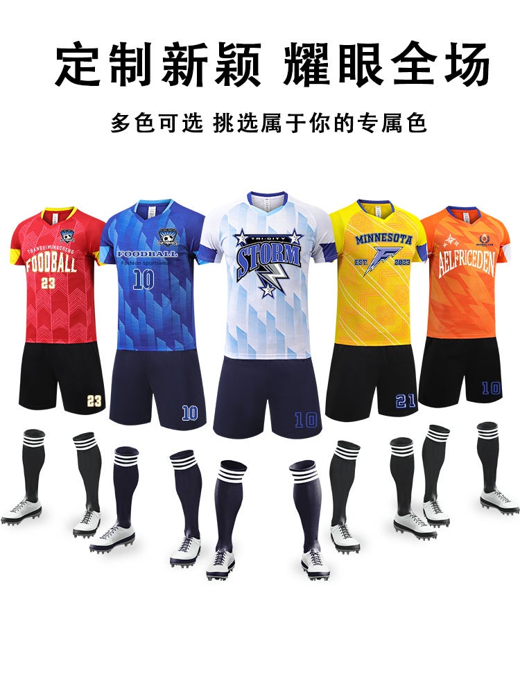 Children'S Adult Football Uniforms For Men And Women, Game Uniforms, Summer Training Short-Sleeved Sportswear, Personalized Printed Football Jerseys - Image 2