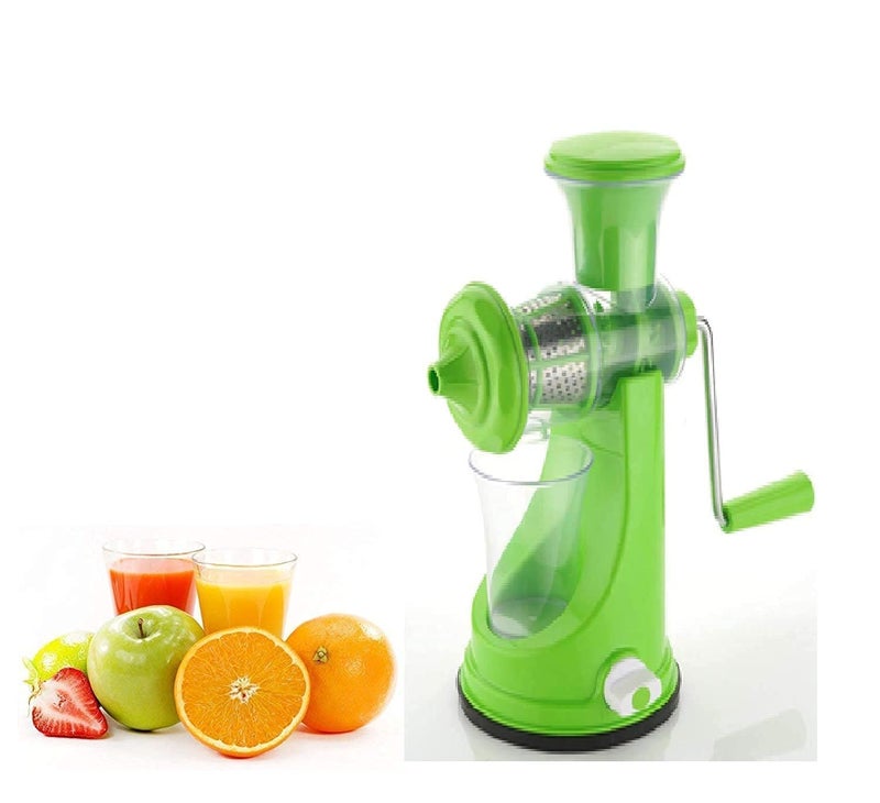 Ship Exim Manual Fruit Juicer Plastic For Fruits Vegetables Hand Juicer with Steel Handle And Vacuum Locking System Plastic Juicer For Fruits Vegetables Shake Smoothies Green - Image 2