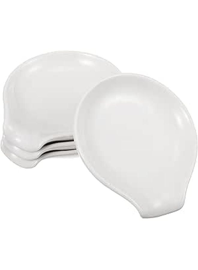 White Ceramic Spoon Holder Set Of 4 For Stove Top And Countertop Non Contact Utensil Rest - Image 1