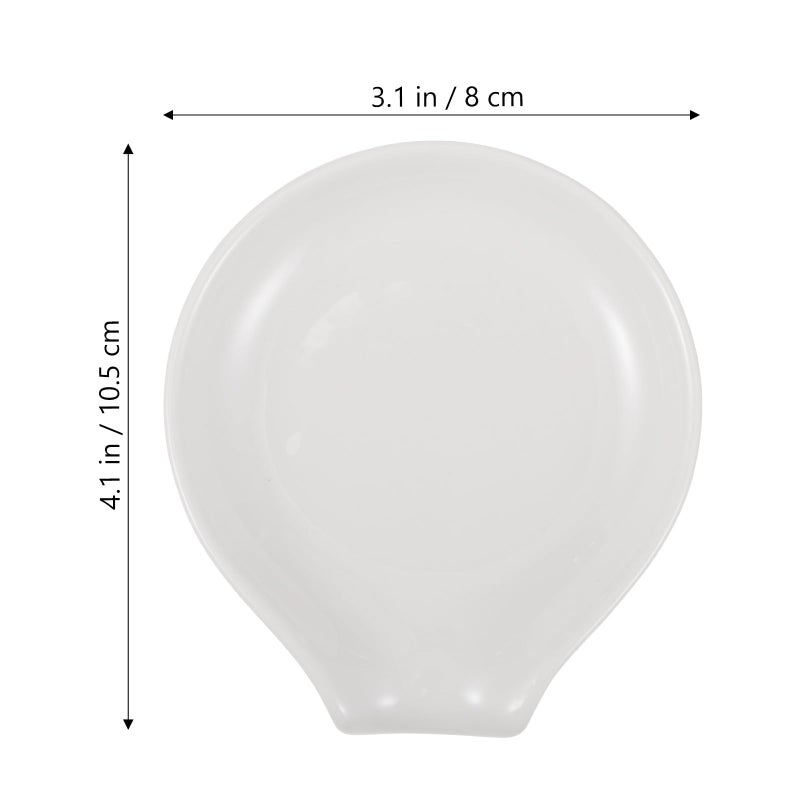 White Ceramic Spoon Holder Set Of 4 For Stove Top And Countertop Non Contact Utensil Rest - Image 3