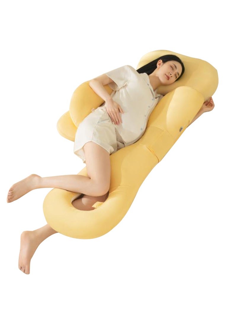 Hihonor Multifunctional Pillow for Pregnant Women Side-Sleeping Waist Pillow Side-Lying U-Shaped Pillow with Legs and Abdomen Support
