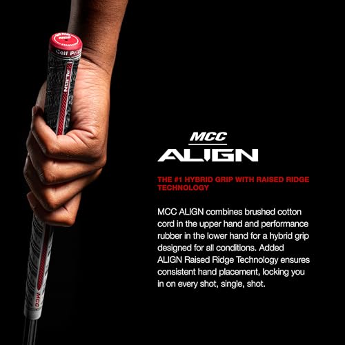 Golf Pride MCC ALIGN Golf Club Grip - All-Weather Hybrid Grip with Raised Ridge Technology for Men & Women - Brushed Cotton Cord & Pebbled Texture - Midsize - Image 2
