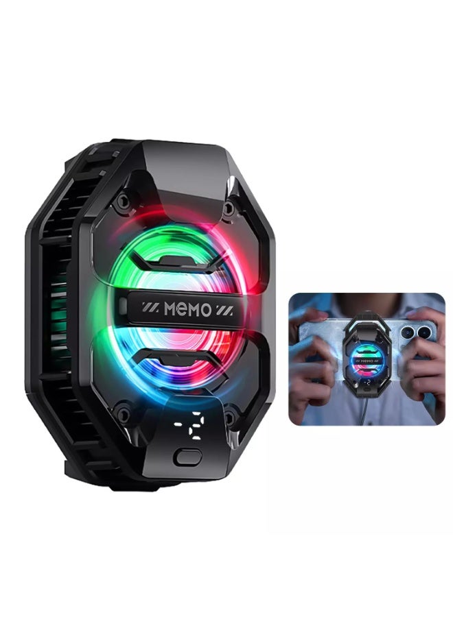 ميمو مبرد هاتف DL20 للألعاب، مروحة تبريد iPhone بقوة 27 وات مع مشتت حراري شبه موصل RGB LED، حافظة تبريد للهاتف الخلوي، لألعاب iPhone/Android، البث المباشر، درجة حرارة الهاتف الذكي AI - Image 1