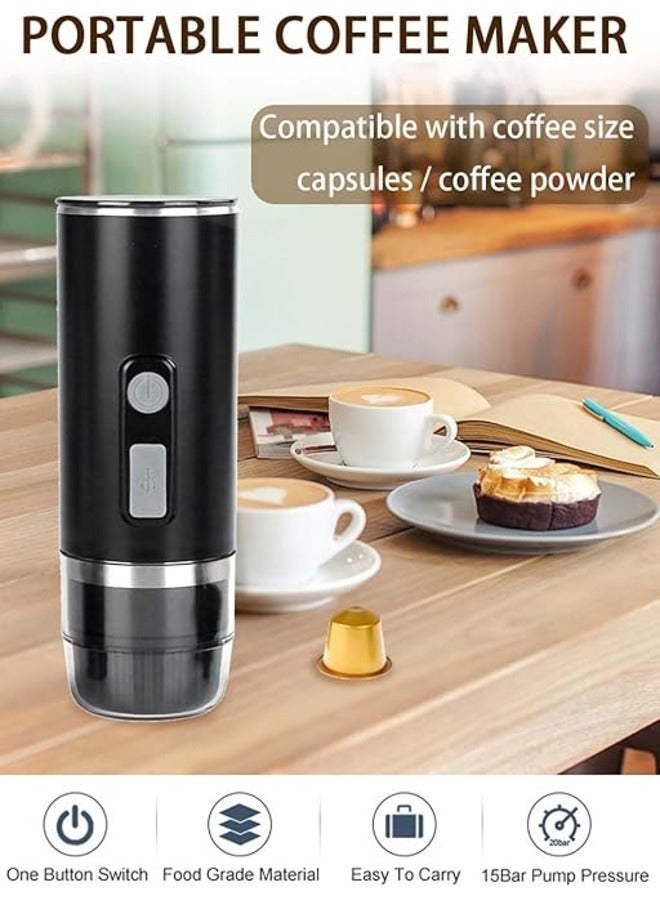 Portable Espresso Maker, Electric Travel Coffee Machine Non-Heating Version Compatible with K Cup Capsules & Ground Coffee for Office Travel Camping Outdoors  - Image 2