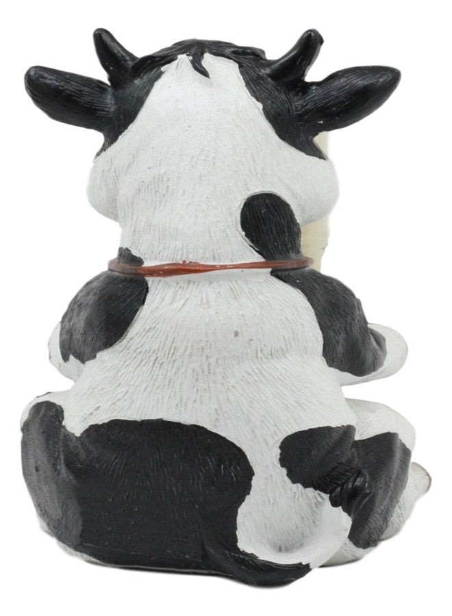 Ebros Gift Ebros Country Farm Bovine Cow With Bell Collar Holding A Wooden Barrel Decorative Toothpick Holder Statue With Toothpicks 4"Tall Starter Kit Cattle Animal Figurine Collectible Kitchen Decor - Image 4