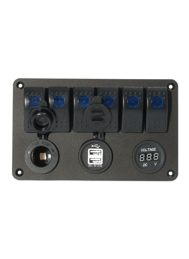 NIBEMINENT Dual USB 6 Gang LED Rocker