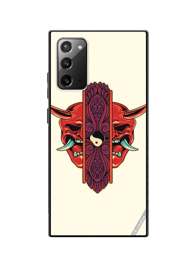 VR CREATIVE Protective Case Cover For Samsung Galaxy Note20 5G Oni Mask Ornament Design Multicolour - Image 1