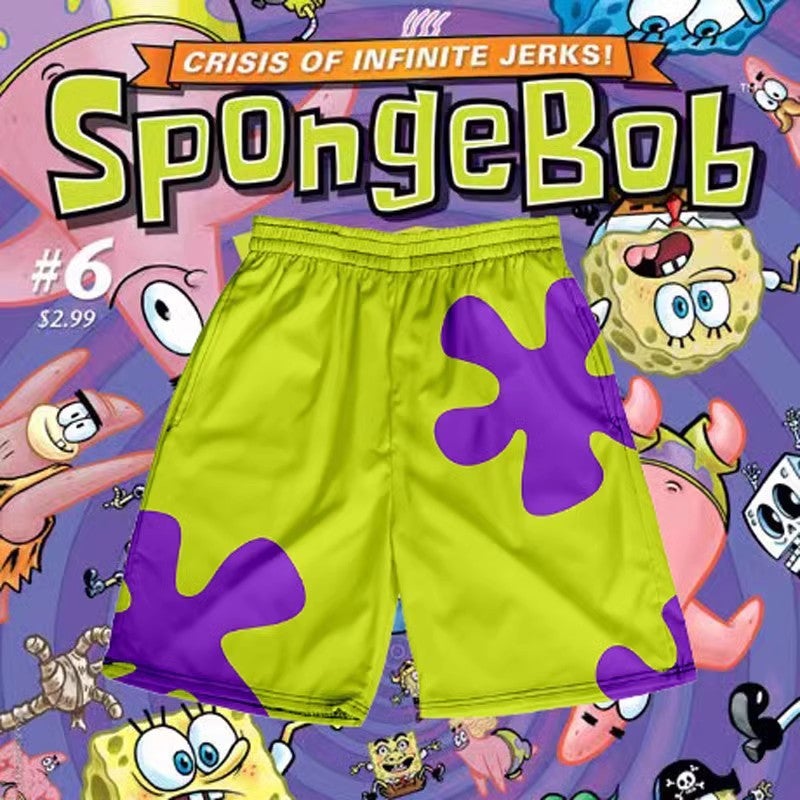 Patrick Star Shorts For Men And Women, Summer Beach Shorts, Loose Casual Shorts, Knee-Length Shorts, Beach Sports Mid-Length Shorts, Plus Size For Outdoor Wear - Image 1