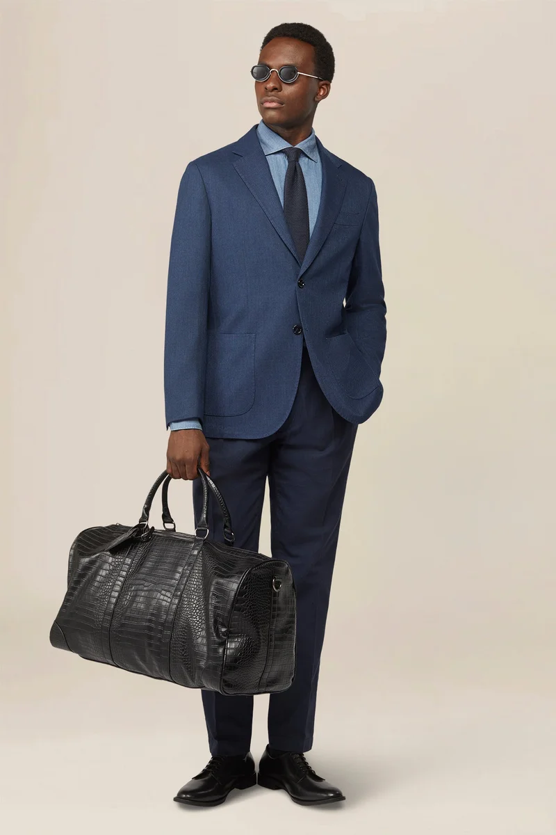 Doppelganger Blue Single-breasted jacket with peak lapel, semi-lined - Blue for Men | Best Price UAE