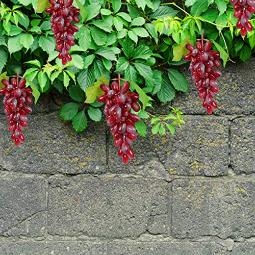 Crystu Hanging Artificial Brown Grapes with Leaves Plastic Fake Fruit Food Home Decor for Table Decoration Combo Pack of 1 pc - Image 4
