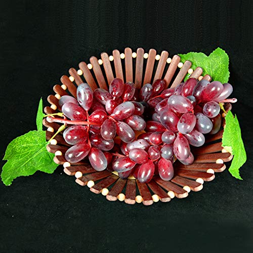 Crystu Hanging Artificial Brown Grapes with Leaves Plastic Fake Fruit Food Home Decor for Table Decoration Combo Pack of 1 pc - Image 3