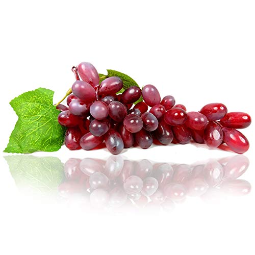 Crystu Hanging Artificial Brown Grapes with Leaves Plastic Fake Fruit Food Home Decor for Table Decoration Combo Pack of 1 pc - Image 2