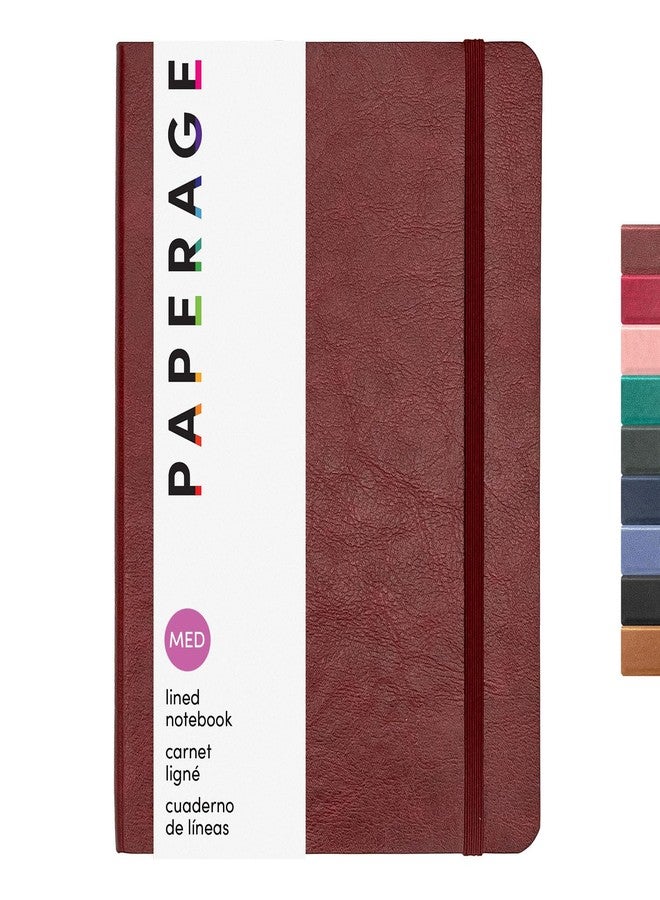 PAPERAGE Softcover Lined Journal Notebook (Burgundy), 176 Pages, Large B5 College Ruled Notebook, 7.5 inches x 9.8 inches - 100 GSM Premium Paper, Soft Vegan Leather Journal for Home, Work & School - Image 1