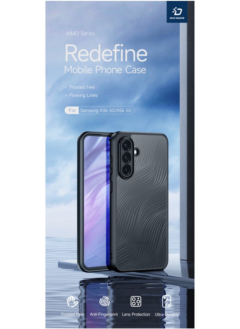 دوكس دوتشيز - غطاء هاتف Dux Ducis Aimo Series TPU+PC غير لامع مقاوم للسقوط لهاتف Samsung Galaxy A56 5G/A36 5G (أسود) - Image 1