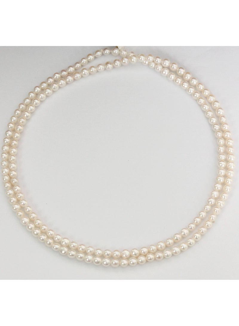 ميكورا قلادة 1st 90 سم ، لؤلؤ المياه العذبة ، جودة B ، لون أبيض ، 6.0-5.5 مم ، لا نهاية لها - Image 1