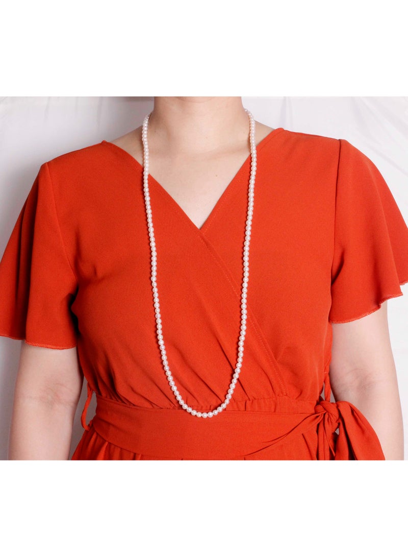 ميكورا قلادة 1st 90 سم ، لؤلؤ المياه العذبة ، جودة B ، لون أبيض ، 6.0-5.5 مم ، لا نهاية لها - Image 3