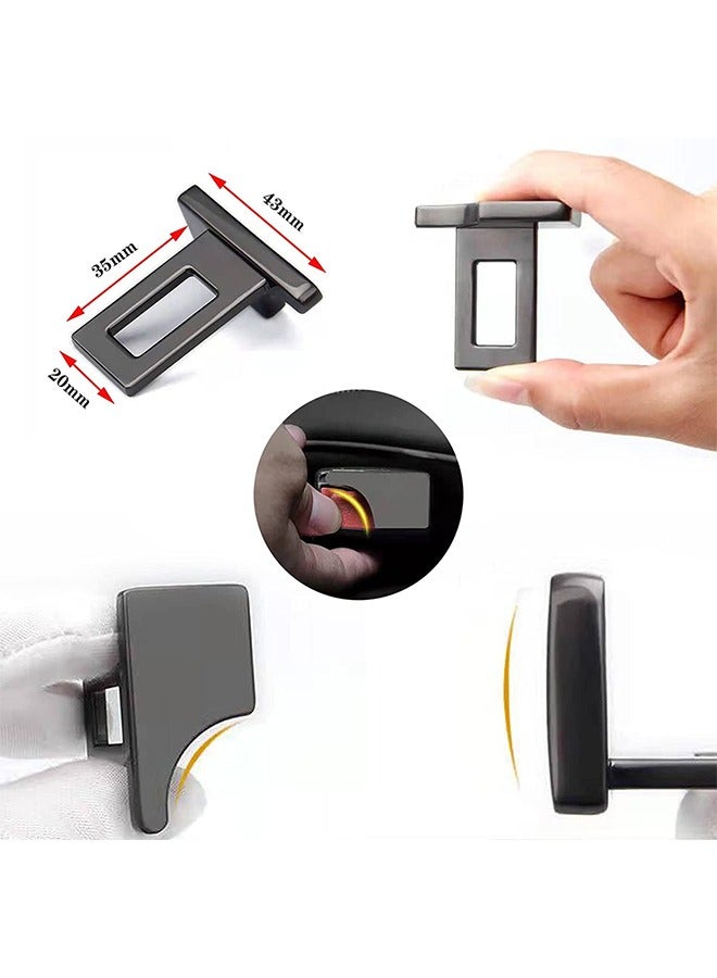 2pcs Hidden Car Seat Belt Clips, Car Metal Seat Belt Buckle Alarm (Black) - Image 3