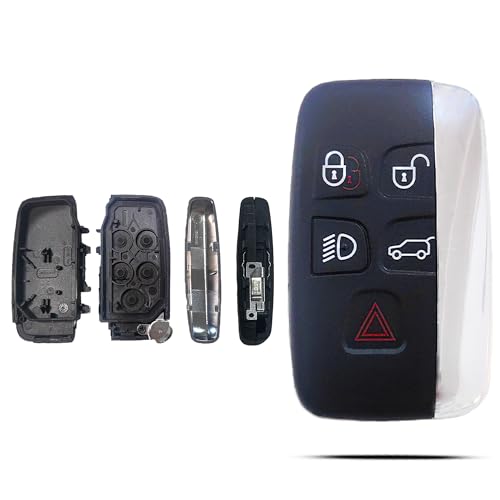 SUPALAND Key Fob Shell Case Replacement Fits for Land Rover Range Rover Sport Evoque LR4 LR2 Jaguar XJ XF XK F-Type F-PACE XE 2012 2013 2014 2015 2016 2017 2018 Keyless Entry Remote Control 5 Button - Image 1