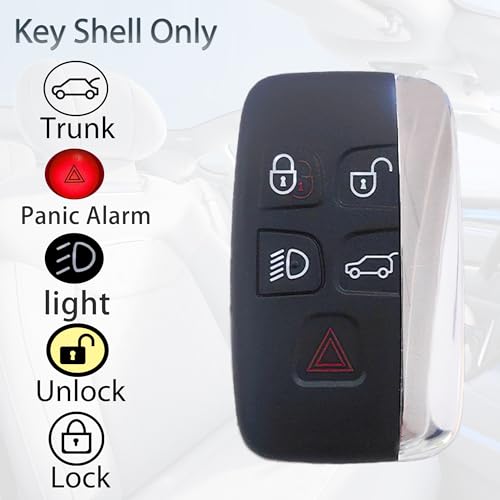 SUPALAND Key Fob Shell Case Replacement Fits for Land Rover Range Rover Sport Evoque LR4 LR2 Jaguar XJ XF XK F-Type F-PACE XE 2012 2013 2014 2015 2016 2017 2018 Keyless Entry Remote Control 5 Button - Image 3