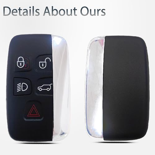 SUPALAND Key Fob Shell Case Replacement Fits for Land Rover Range Rover Sport Evoque LR4 LR2 Jaguar XJ XF XK F-Type F-PACE XE 2012 2013 2014 2015 2016 2017 2018 Keyless Entry Remote Control 5 Button - Image 5