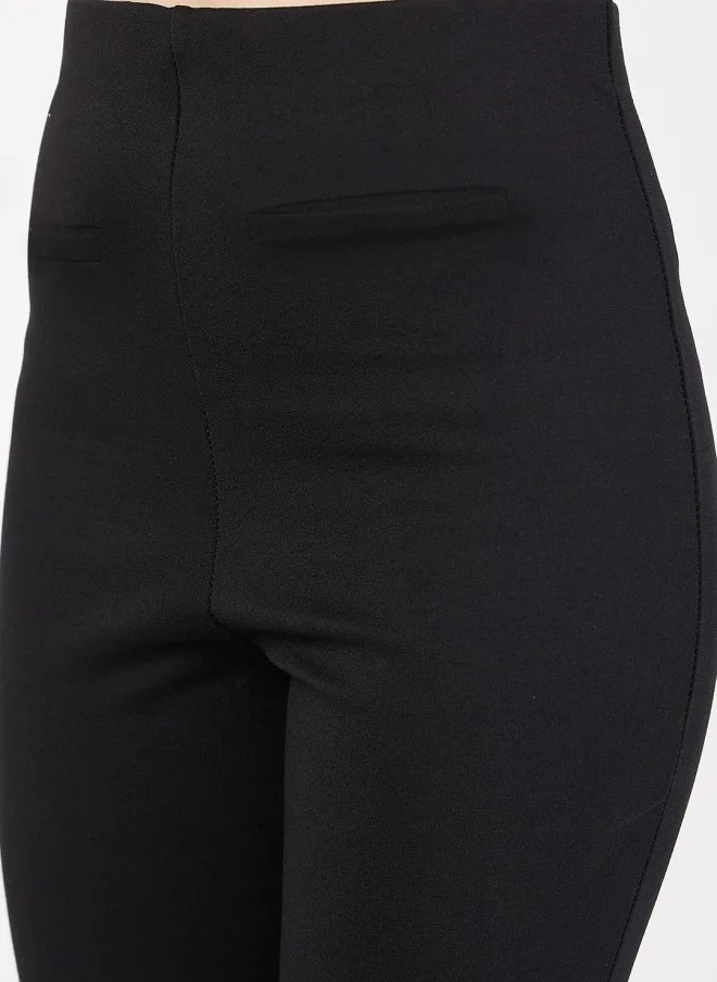 ساسافراس Black Slim Fit Bootcut Trousers for Women