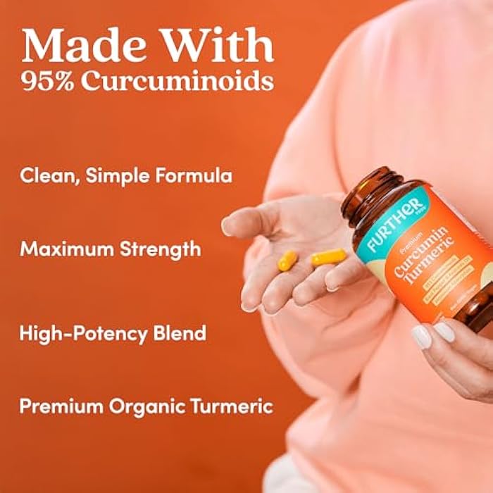 Further Food Premium Curcumin Turmeric Capsules 500mg – Organic, High Potency with Black Pepper & Avocado Oil - Image 5