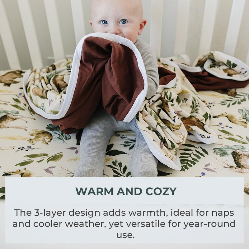 Pobibaby Pobi Baby Soft Neutral Baby Blanket  Comfortable Premium Cotton Toddler Quilt Ideal for Boys and Girls  Perfect Baby Boy Baby Girl Toddler Blanket  Warm Soft Baby Blankets Wildlife Animal - Image 4