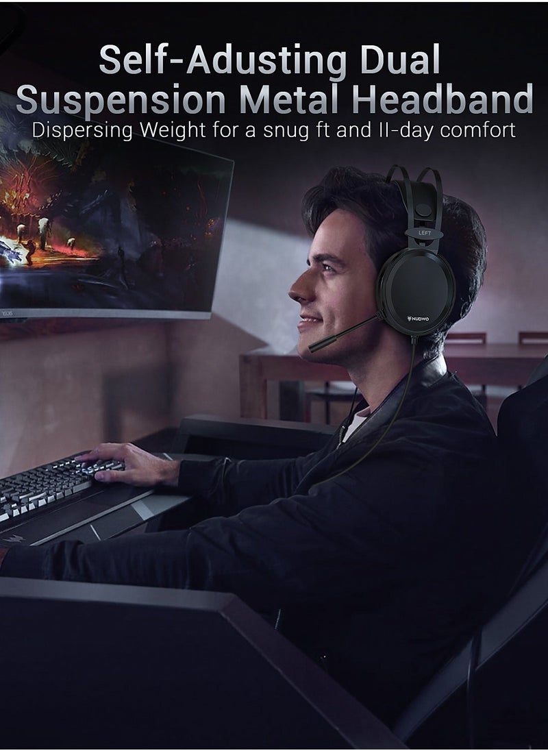 NUBWO Deep Bass Over-Ear Gaming Wired Headphones With Mic For PS4/PS5/XOne/XSeries/NSwitch/PC - Image 3