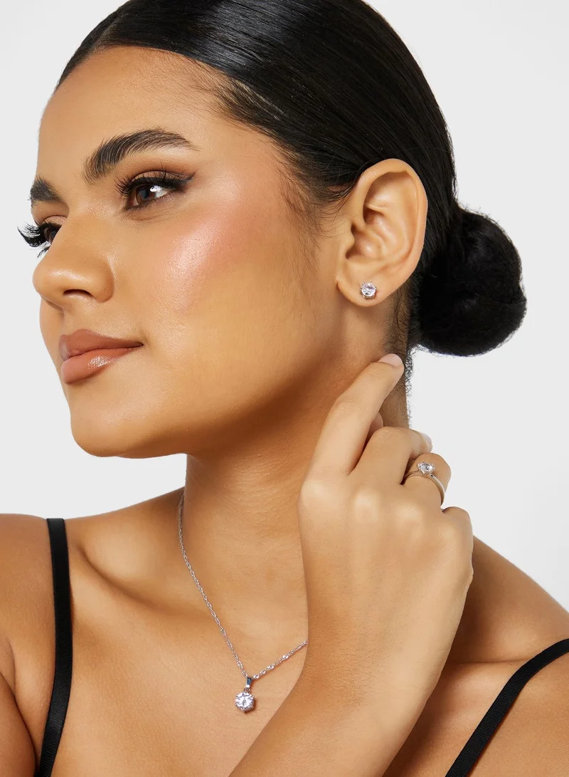 Ella Limited Edition Cz  Pendant Necklace ,Earrings & Ring Set