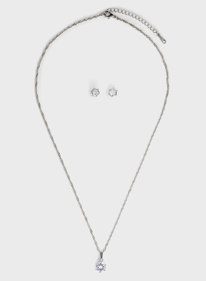 Ella Limited Edition Cz  Pendant Necklace ,Earrings & Ring Set