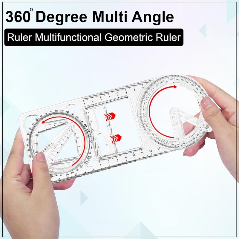 GLUN® ® Math Teaching Draft Ruler, Pack of 1 Geometric Ruler for School Supply, Measuring Tapes & Rulers - Image 4
