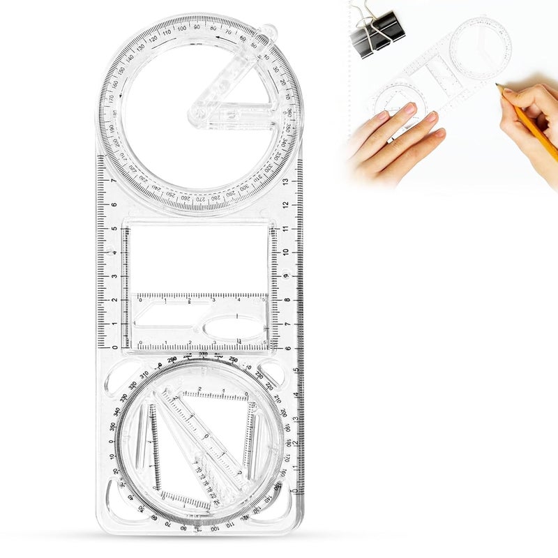 GLUN® ® Math Teaching Draft Ruler, Pack of 1 Geometric Ruler for School Supply, Measuring Tapes & Rulers - Image 1