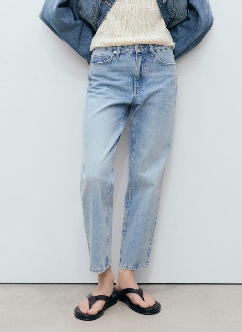 MANGO Mid-Rise Straight Jeans  - Image 1