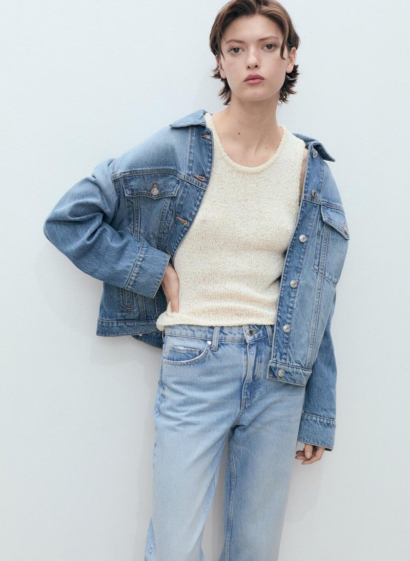 MANGO Mid-Rise Straight Jeans  - Image 3