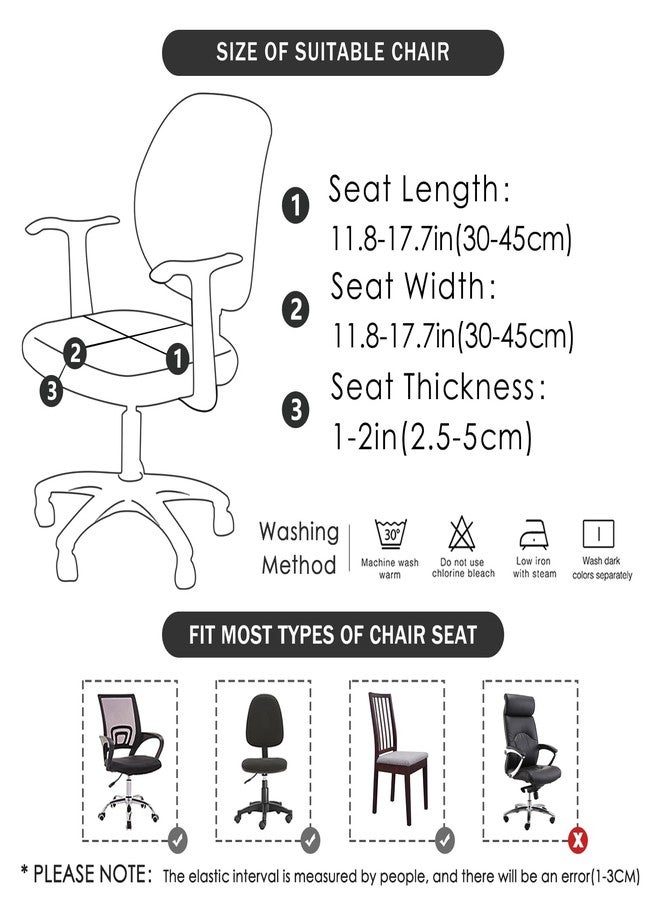 FORCHEER Office Chair Seat Cover Grey Water-Resistant 18inch Stretch Jacquard Computer Chair Seat Cushion Slipcover 1 Piece Washable - Image 3