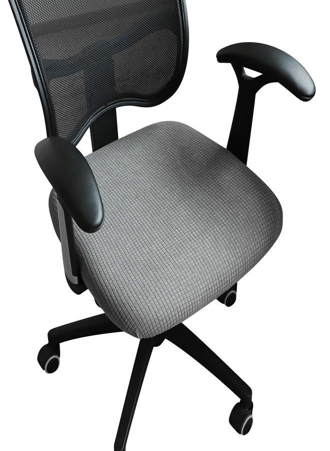 FORCHEER Office Chair Seat Cover Grey Water-Resistant 18inch Stretch Jacquard Computer Chair Seat Cushion Slipcover 1 Piece Washable - Image 1