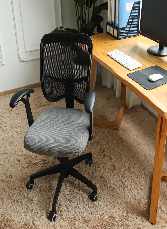 FORCHEER Office Chair Seat Cover Grey Water-Resistant 18inch Stretch Jacquard Computer Chair Seat Cushion Slipcover 1 Piece Washable - Image 4