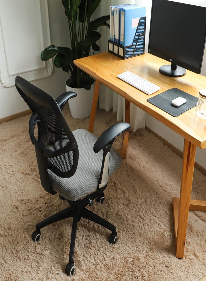 FORCHEER Office Chair Seat Cover Grey Water-Resistant 18inch Stretch Jacquard Computer Chair Seat Cushion Slipcover 1 Piece Washable - Image 5