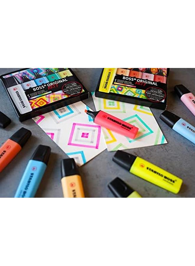STABILO Highlighter Boss Original Arty Wallet Of 5 Warm Colors  - Image 4