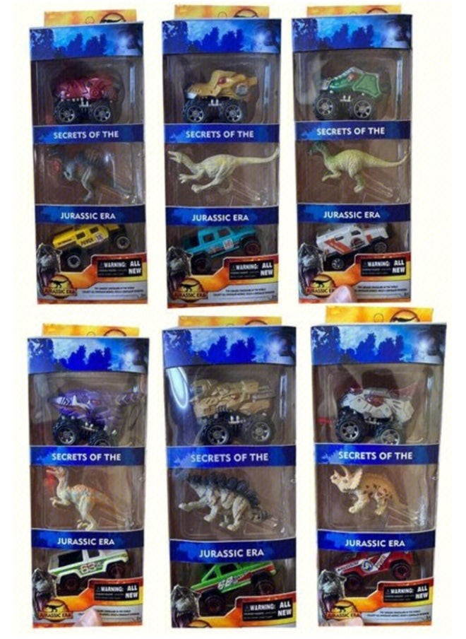 Miniso - A 3-in-1 dinosaur vehicle set featuring six assorted models for endless play possibilities. - Image 1