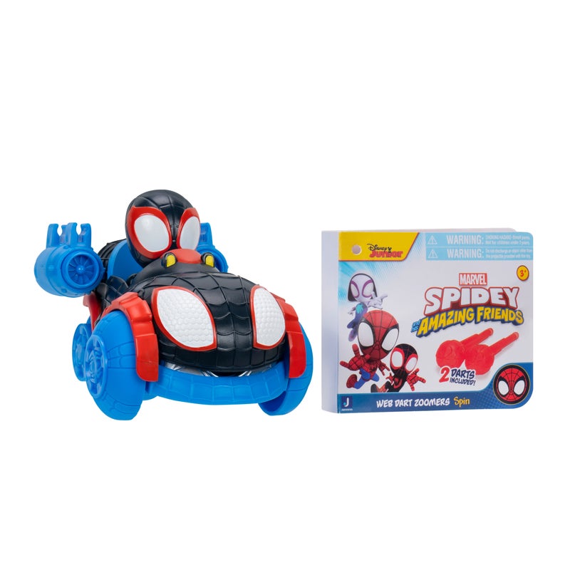 MARVEL Spidey N Friends Web Dart Zoomer Play Vehicle - Spin | Marvel | Spiderman | Toy Vehicle | Toy Car | Collectible Toys | Encourages Imaginative Play & Motor Skills Development | Gift for Kids & Toddlers - Image 1