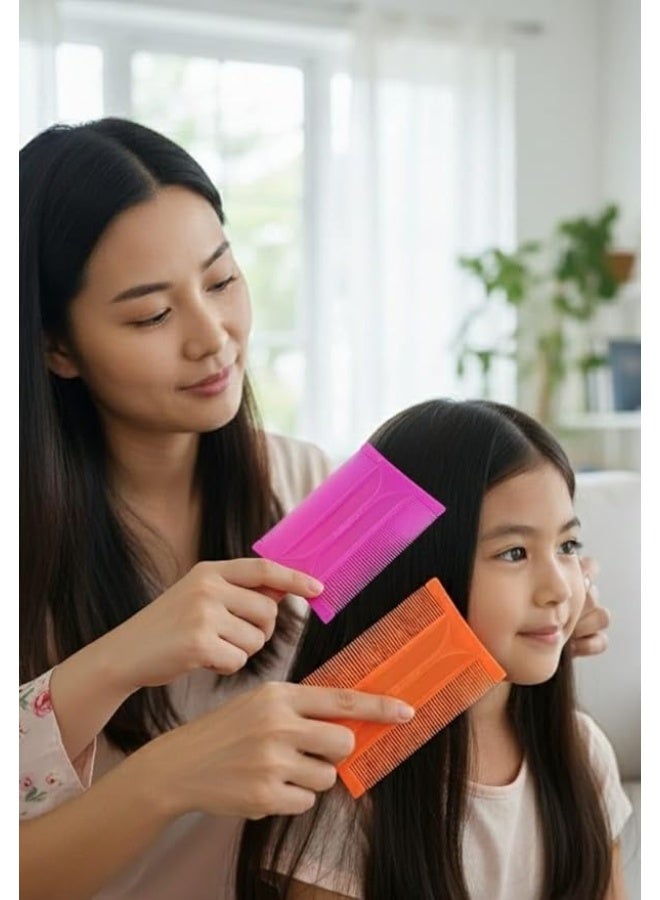 Durable double-sided comb for removing lice and nits from hair – effective and safe for all ages (2 pieces) Multi-colored - Image 2